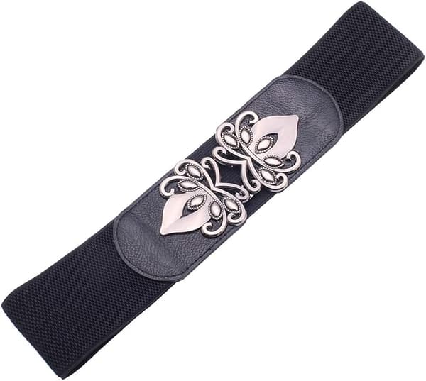 Dam Vintage Bred Elastisk Stretch Midjebälte Retro Cinch Bälte