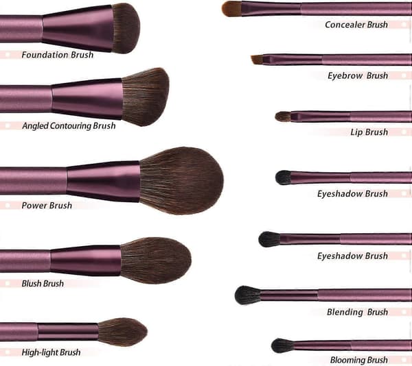 12 stk makeupbørster, premium syntetisk foundationpudder concealere øjenskygger makeupbørster
