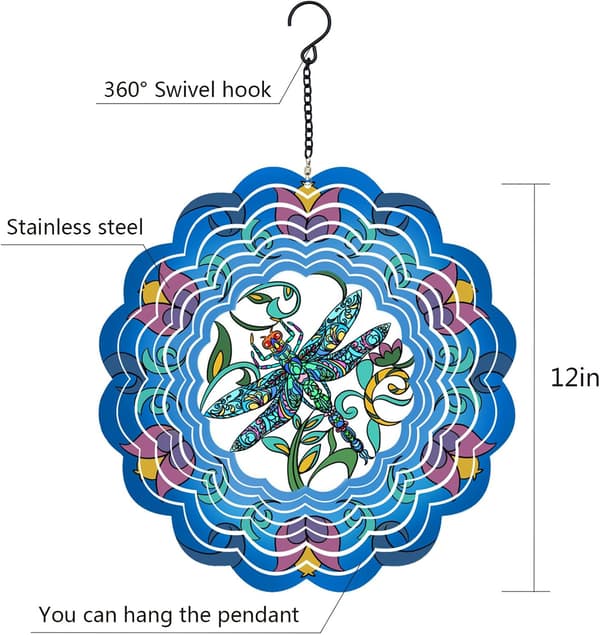 Havepynt - 3D vindspil - Metalvindspindere med guldsmede - Gaver til kvinder, mor, bedstemor A A