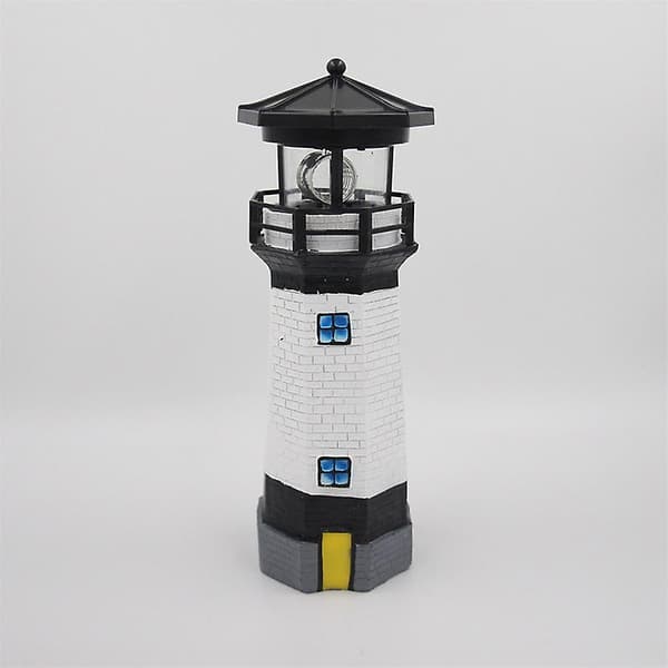 Solar Powered Lighthouse LED Rotating Lighthouse Garden Lamp Lawn Lamp Decorative Patio Decorative
