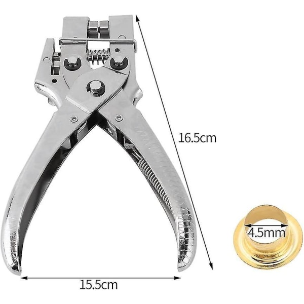 Øjenhulspresser Tang Hulstans Tang Øjenhulssættende Værktøj + 100 stk. Nemme Tryk Hule Øjenhuller