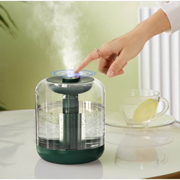 Luftfukter, røkelsesmaskin, stor mengde tåke, stillegående, automatisk avslåing, antitørkende luftfukter (grønn)