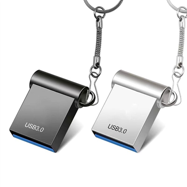 2X 2TB USB-minne USB3.0 Flash-enhet Mini-bil Externt lagringsminne Portabel Silver
