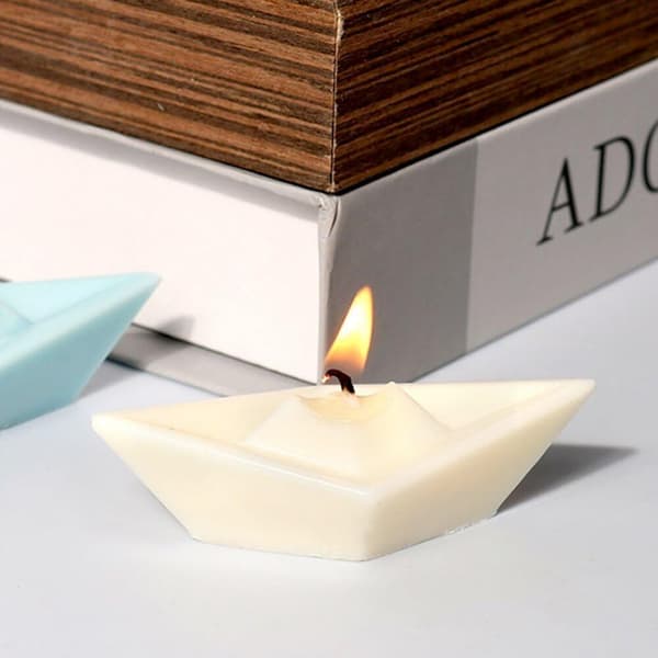 Silikone lysform, 3D origami båd lysform, DIY håndlavet voks aromaterapi sæbefremstillingsform, epoxyharpiks støbeform