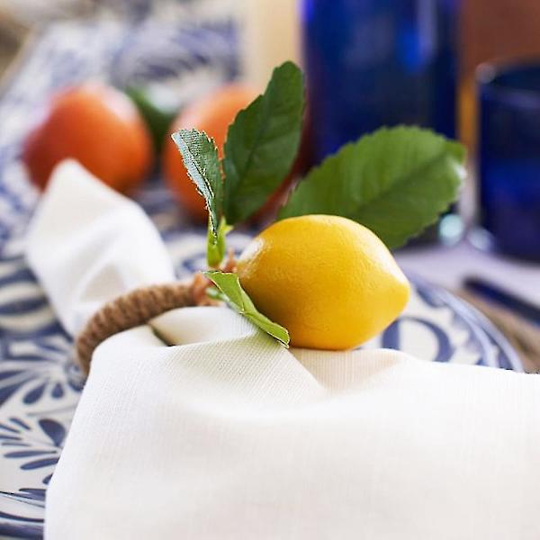 12 st Simulerings Citronväxt Servettringar Fruktmålspänne Hotellmodell Rum Servettring