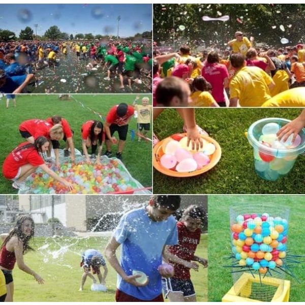 Vannballonger Flerfargede hurtigfyllende selvforseglende øyeblikkelig vannballonger for utendørs familie, sommermoro for barn (3 bunter)
