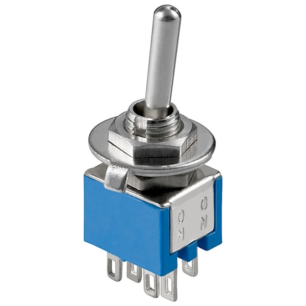Miniature switch, 2x UM, 6 pins, blue housing