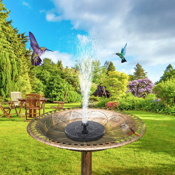 Solardrevet Springvandspumpe til Fuglebad, Opgraderet 1,4W Solardrevet Springvandspumpe med 7 Dyser, SO Power Flydende Vandspringvandspumpe