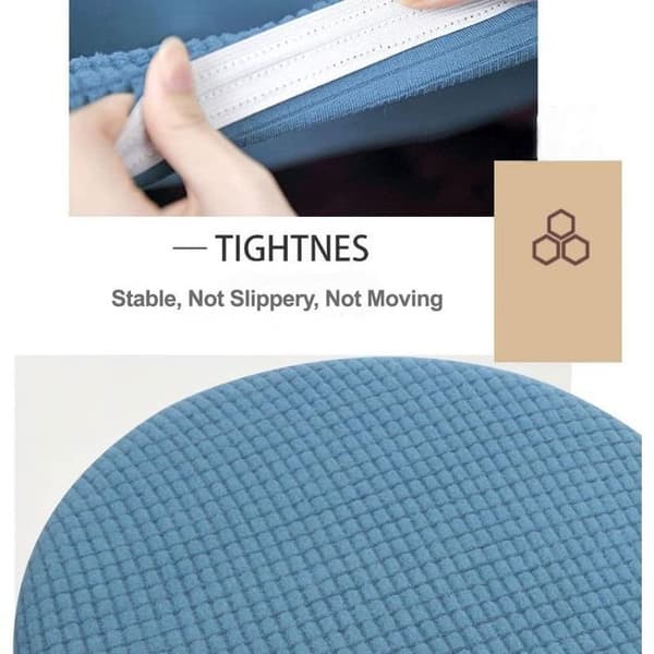 Round blue stool covers – washable, soft and durable (30-40 cm) – Set of 2