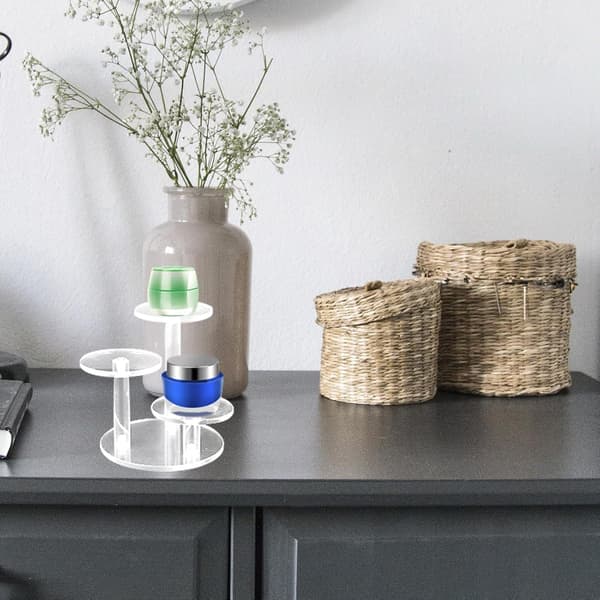 Akryl Display Riser Stativ 3-lags Organizer Hylde til Smykker, Parfume, Hudpleje
