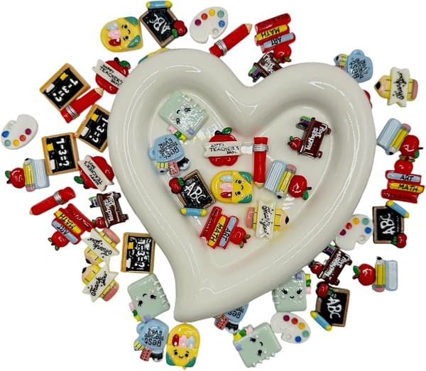 48 STK Tilbake til skolen Flatback Harpiks Charms
