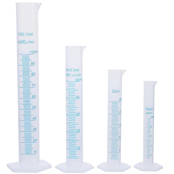 4 st Koppset 50ml Mätcylinder Hydrometer Provrör Graderad Mätcylinder