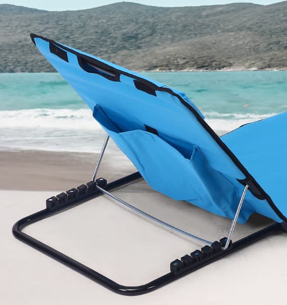 Beach chair with infinitely adjustable backrest - Comfortable foam-filled beach mats are ultra-light and space-saving, foldable