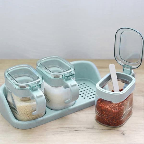 Spice Jars Spice Bottles Glass Spice Storage Containers Spice Pot Spice Jar with Spoon Brush Bottle