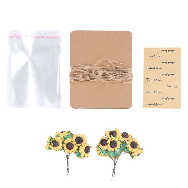 10st vintage Kraftpapper gratulationskort med handgjorda torkade blommor tackkort till mamma lärare