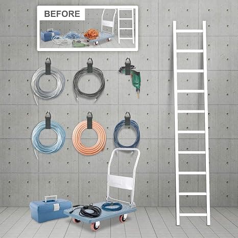 Förlängningssladdshållare (8-pack), Förlängningssladdshållare för garage