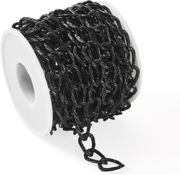 5m Aluminium kantkæde usvejset gylden smykkespole sort Black