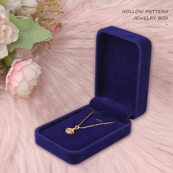 Velvet Necklace Box, Jewelry Pendant Box, Gift Box, Organizer Boxes (Blue)