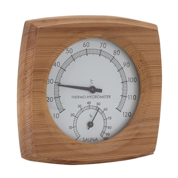 2-in-1 Indoor Wooden Thermo-Hygrometer Thermometer Hygrometer Sauna Accessory