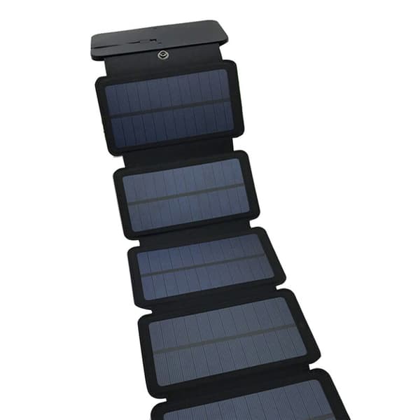 Solcellelader 9W Solcellepanel Sammenleggbar 5V USB-uttak Enheter Bærbare Solcellepaneler for Smarttelefonlading, 5 Paneler