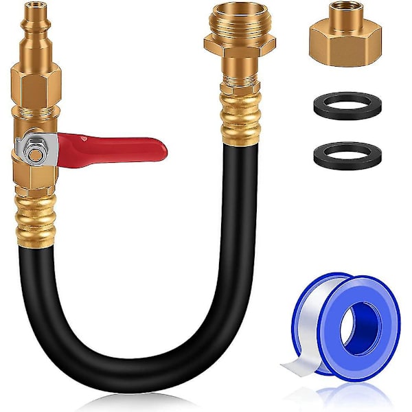 RV Vinteriseringskit Sprinkler Blowout Adapter med Aflukningsventil - 12 tommer Luftkompressor Kit Qui
