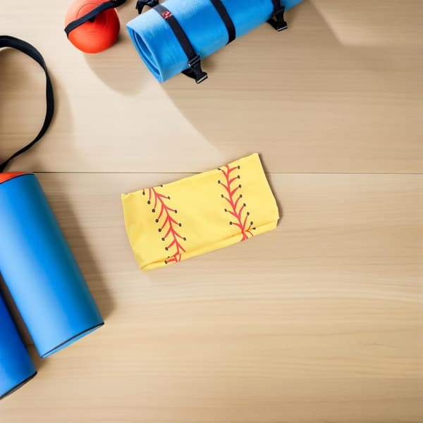 4-pak gule sportspandebånd til softball – elastiske svedabsorberende bomuldshårbånd