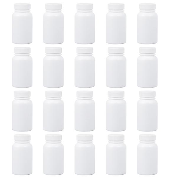 20 st 100 ml fuktsäker pillerhållare Vattentät Lätt bärbar pillerfodral Vit 4,7x4,7 cm White 4.7x4.7cm