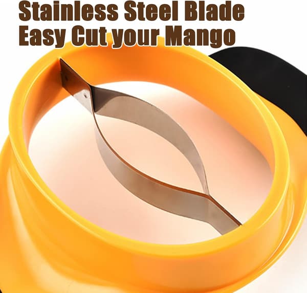 Mango Slicer & Divider with Stainless Steel Blade - Ergonomic Handle, Easy Pit Removal & Divider for Perfect Slices