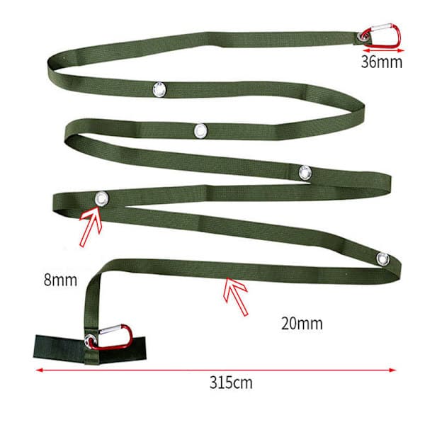 Camping Equipment Clothesline Outdoor Adjustable Multifunctional Rope Strap (20m, Includes 2 Buckles) (LGL)
