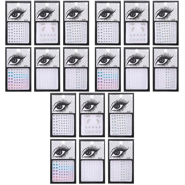 18 ark Eye Face Gems Glitter Stickers Face Jewels Rhinestone Make-up Accessory18 ark0,3x0,3cm 18 sheets 0.3x0.3cm
