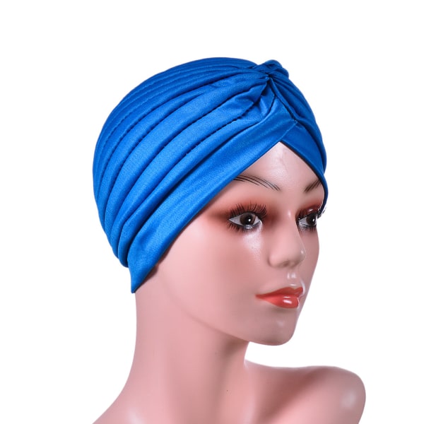 Kvinnor Turban Hat Head Wraps för kvinnor Twist Knot Pre-Tied Bonnet Turbans for Women Sky Blue 1pcs