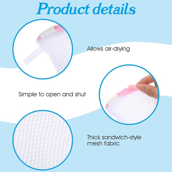 Set of 6 Mini Mesh Laundry Bags - Small Triangular Non-Stick Bags - Storage Bag for Scent Beads - Washing Machine