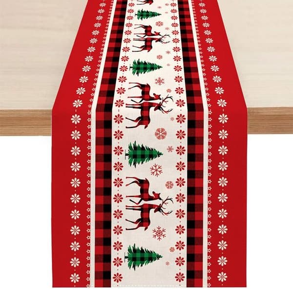 Christmas table runner, decorative fabric for the home, printed table runner, encrypted linen table runner, insulated table runner