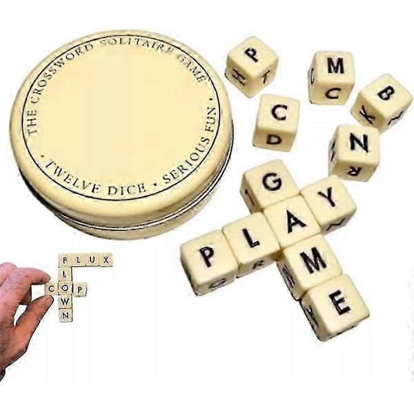Crossword Solitaire Game, Crossword Solitaire Dice, Scrabble Game with Case