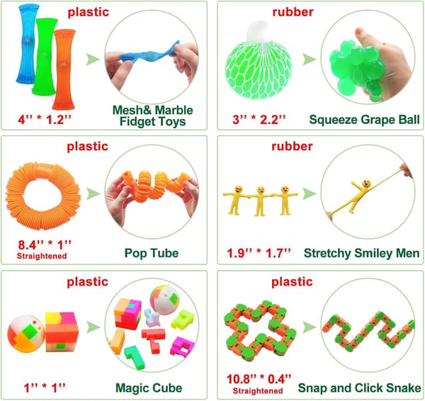 35-delt fidget spinner legetøjssæt, sensorisk legetøj egnet til børn med ADHD og OCD, samt voksne, til at lindre angst og stress.