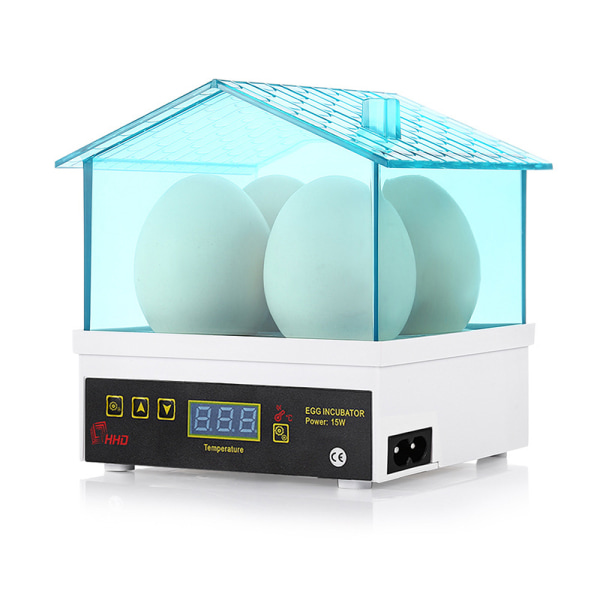 4-eggs rugemaskin for klekking av kyllingfjærfeklekker Minihus med automatisk fuktighetskontroll Digital Professional for klekking