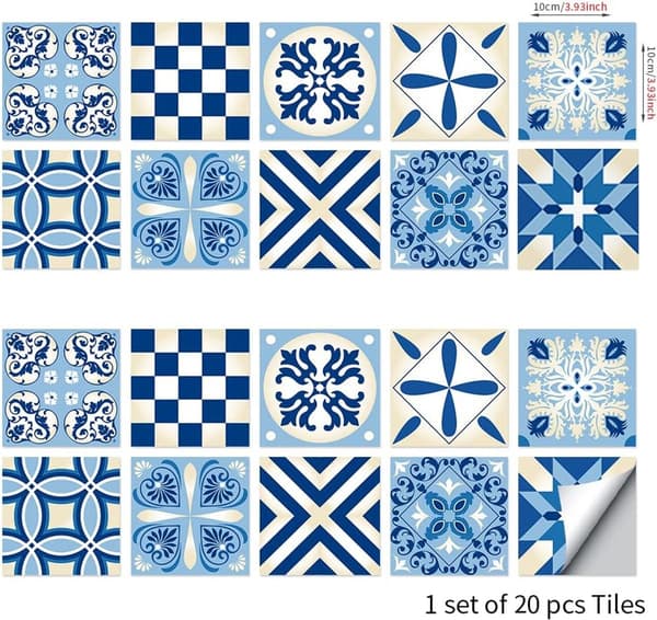 20 kpl - Seinätarrat - seinälaatoille - kodinsisustus - itseliimautuva roiskesuoja