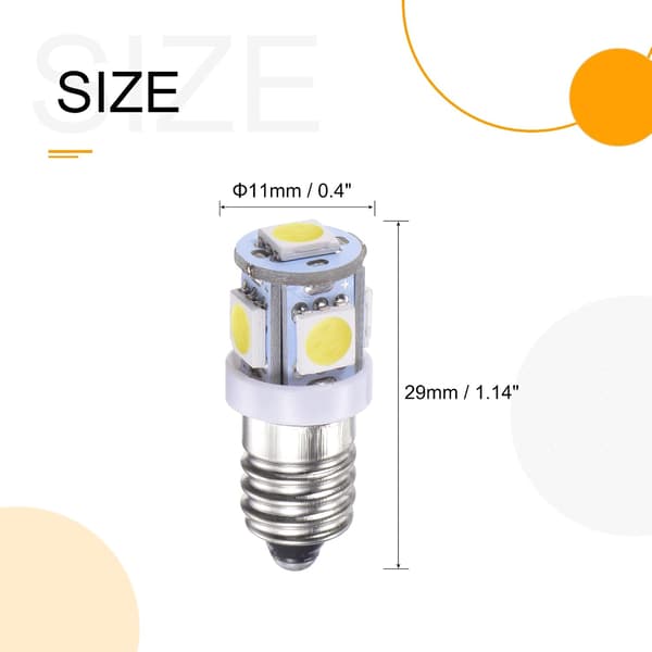E10 Skruvbas LED-lampor 5-5050 DC 12V 1W Minilampor Interiörlampor, Vit Förpackning med 4 Dark Purple