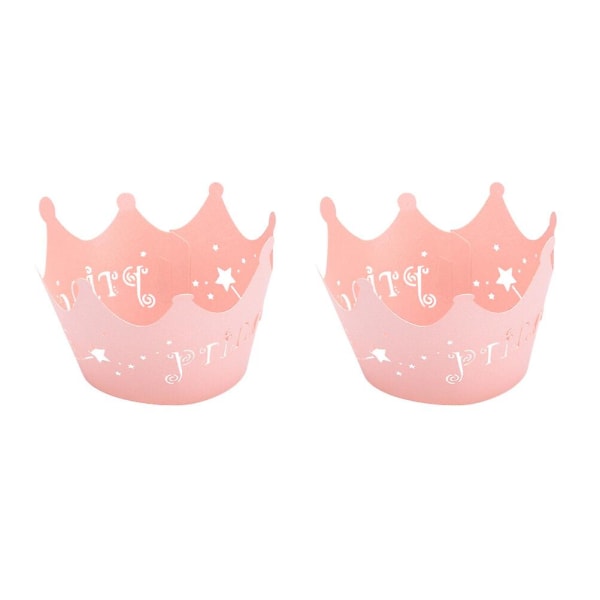 24 stk. Krone Design Papir Vine Lace Cup Cake Wraps Party Fødselsdag Dekoration (pink)Pink Pink