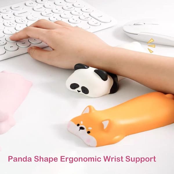Pandaformet ergonomisk håndledsstøtte til mus, computerarmstøtte til skrivebord, sød dyrehåndledsstøtte