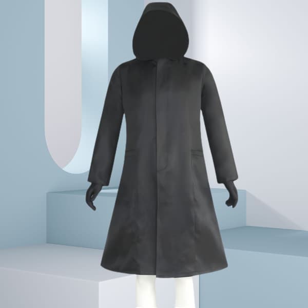 COS Halloween Kostym Svart Trenchcoat + Handskar - Storlek S
