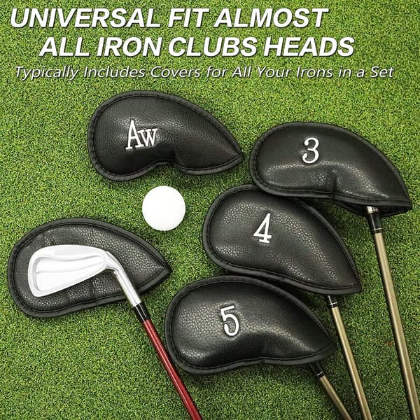 Golfjärnskydd, Syntetiskt Läder Headcovers med Nummer, Deluxe Value, Set med 12