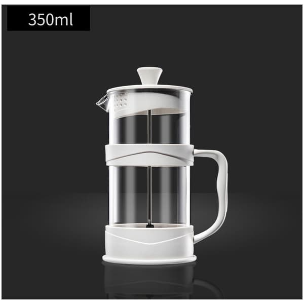 French Press Coffee Maker 12 Oz, White Coffee Press Tea Coffee Maker with Borosilicate Glass Cold Brew and Hot Brew Coffee