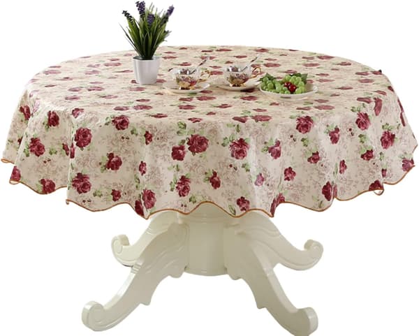 150 cm rund hotellduk ensfarget restaurantduk polyesterstoff duk hjem middagsbordsduk, vaskbar duk til bryllup