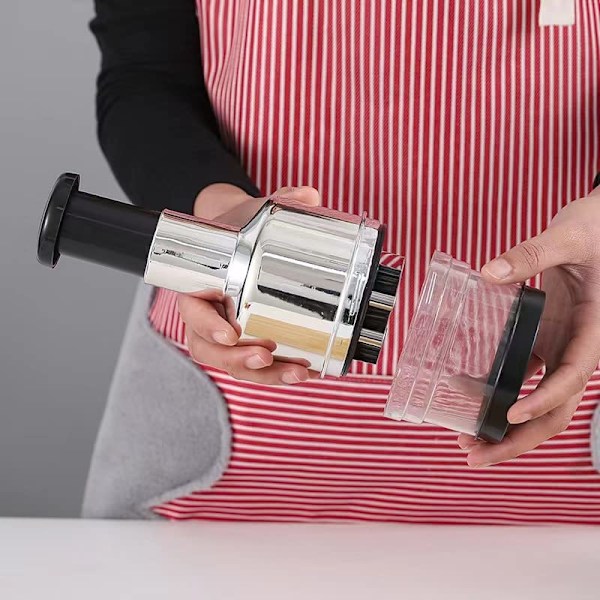 Vitlökslökhackare, manuell mathackare, manuell handpressad lökhackare tärningsmaskin rostfritt stål grönsak manuell trycktyp