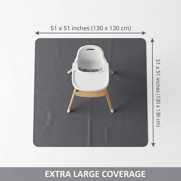 Splash Mat for Under High Chair/Art, Washable Splash Mat Waterproof Non-Slip Floor Protector Messy Spill Messy Floor Protector for Pets