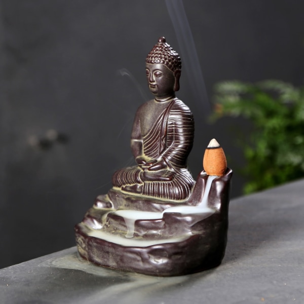Zen-buddhalaisuus suitsukekynttilänjalka, suitsukepuikko hartsi Buddha meditaatio suitsuketelineet Polttimet sisustustarvikkeet koristeluun
