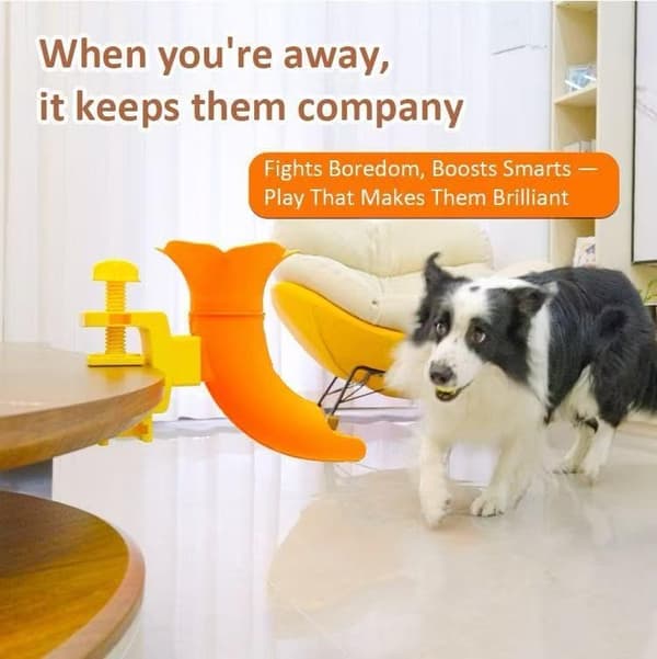 Silent Dog Self-Help Ball Launcher, Bougainvillea Pet Interaction Ball Launcher, Durable PP Material, Dog Training and Boredom Relief Tool