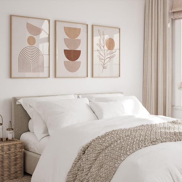 Set med 3 väggkonstposters för sovrum, hem eller kusindekor - Boho-stil väggkonst för vardagsrum (ram ingår ej)