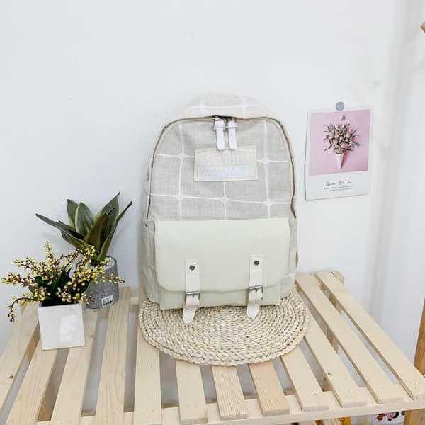 Skolväska Set om 4, Duffelväska - Beige